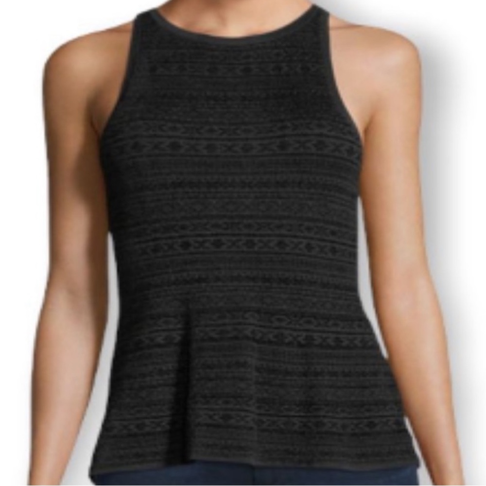Theory black velvet peplum top